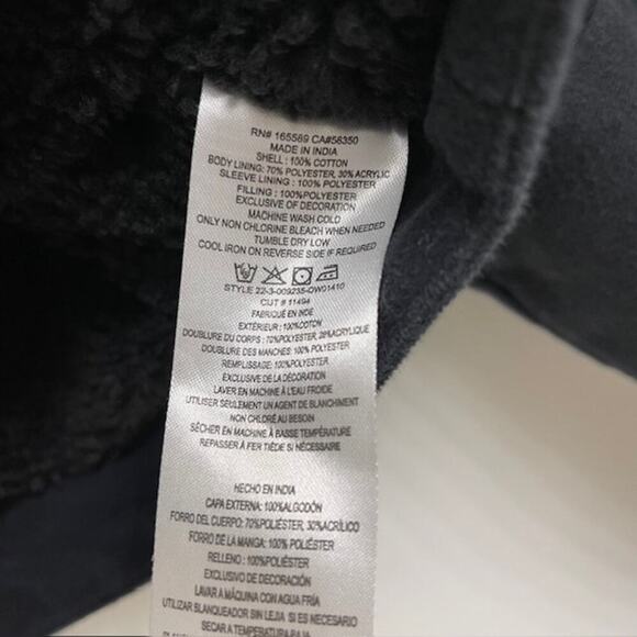 Joie Women's Lazaro Cropped Sherpa Lined Winter Coat Jacket Black Sz L - Picture 6 of 12